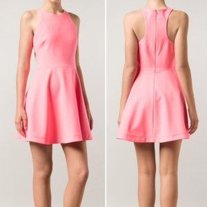 Elizabeth and James Magdalena Hot Coral Pink Fit and Flare Mini Dress